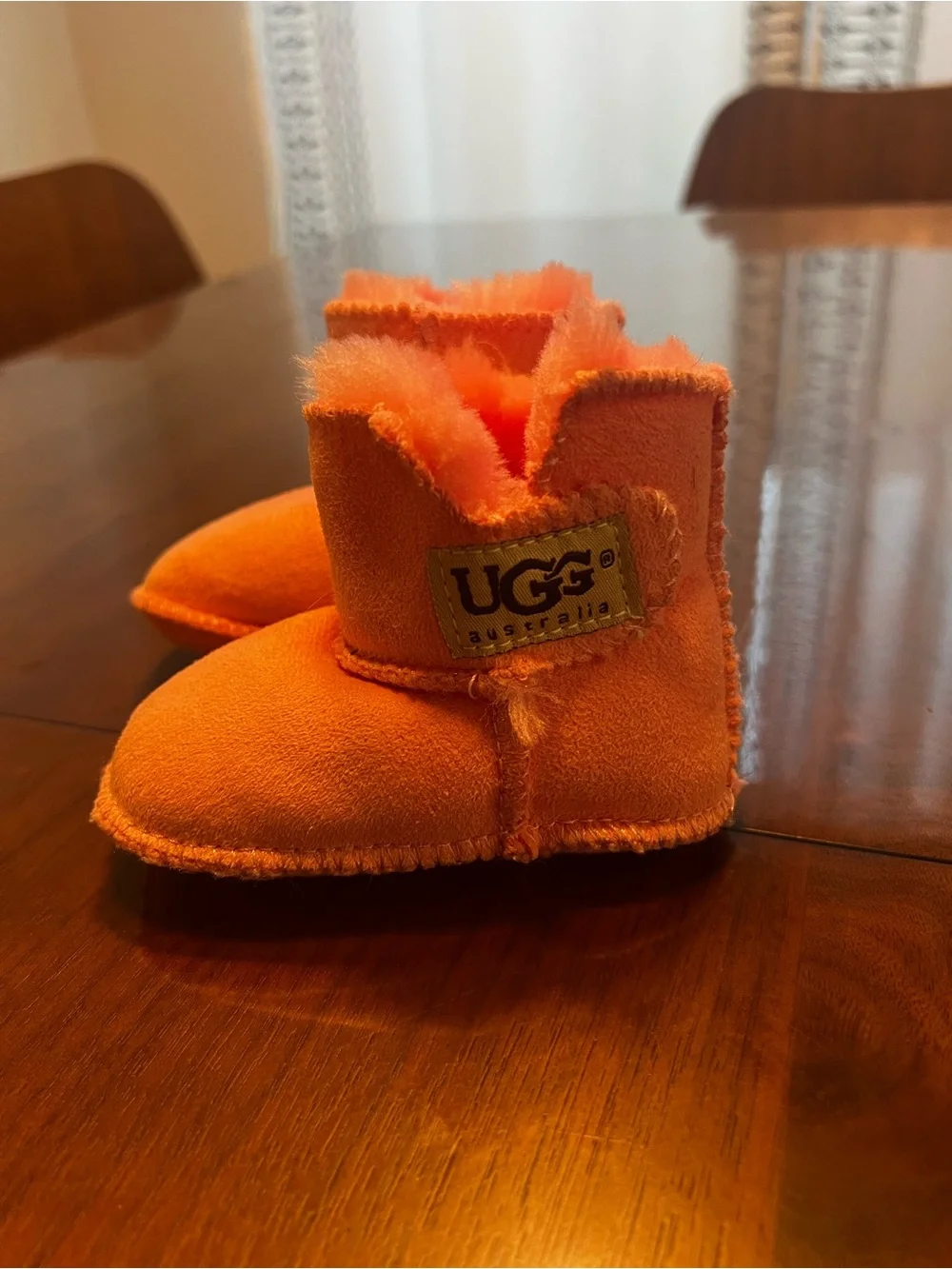 UGG Kids Bright Orange Suede Booties
